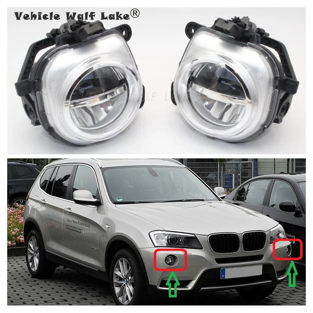 FOR BMW X3 F25 2011-2015 ABS Chrome Front Upper Fog Lamp Light Cover Trim 2pcs