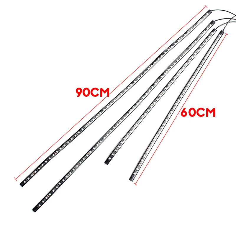 4x Водонепроницаемая RGB 5050 SMD гибкая светодиодная лента под автомобильную трубу система подсвечивания нижней части тела неоновый светильник комплект с пультом дистанционного управления DC12V
