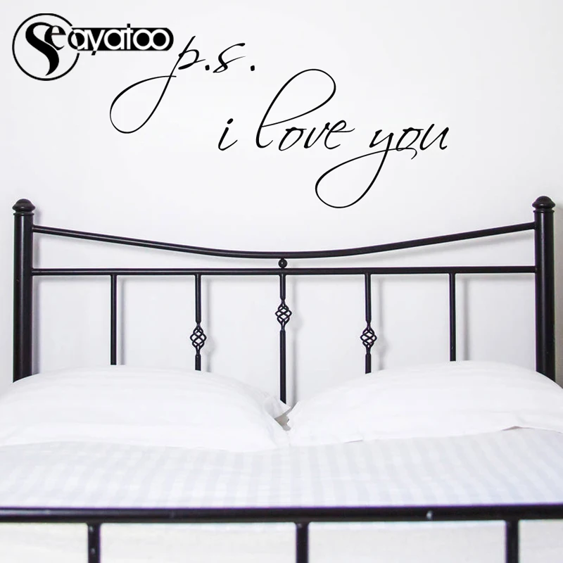 PS I Love You Vinyl Wall Sticker Decal Romantic Love Quote Word Living
