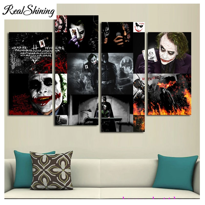 

REALSHINING 5D diy Diamond Painting Batman Joker Cross-Stitch,Full,Diamond Embroidery beaded,Diamond,Mosaic,patterns FS1614