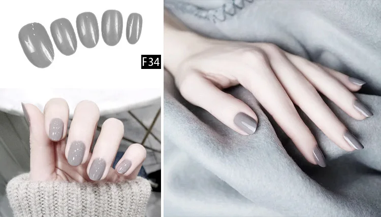 Средний Длина поддельные ногти Squoval Diy Nail Art сплошной цвет 18 стилей Совет аксессуар 24 шт. советы красный поддельные ногти с клеем уход за