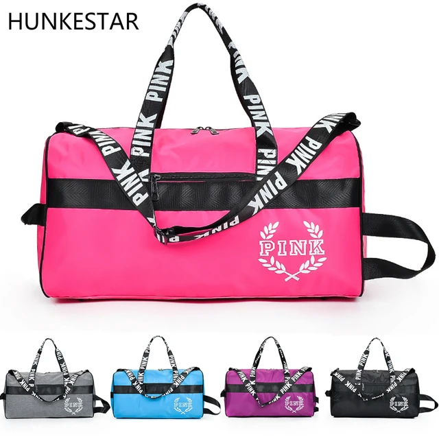US $16.96 2018 rose red Bags Canvas Travel Multifunctional Duffels for Men Ladies Gym Bags Sports Handbag Sho