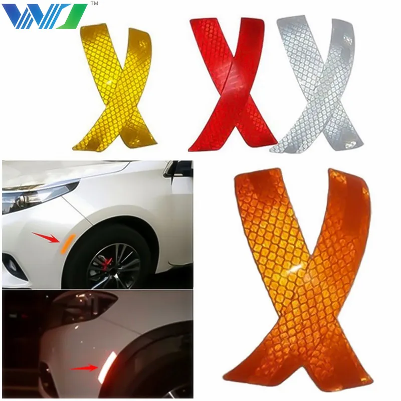 

4PCS Car Doors Anti-collision Strips Reflective Stickers For Carbon Fiber Warning Sticks Decorative Sticks Scratch-Resistant