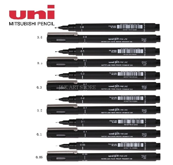 Uni Pin Fineliner Pen 0.05mm Black