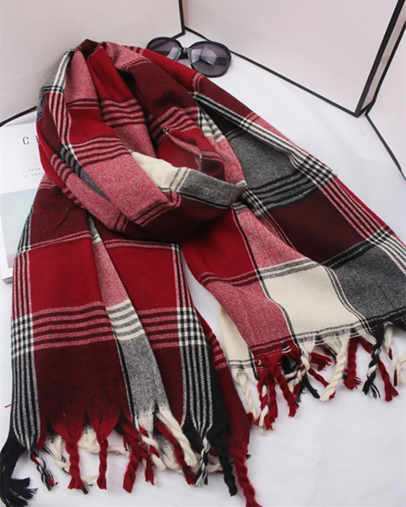 za winter 2017 scarf plaid scarf women blanket oversized wrap shawl cozy checked 90220cm christmas gift in scarves from womens clothing accessories on - Christmas Plaid Scarf za winter 2017 scarf plaid scarf women blanket oversized wrap shawl cozy checked 90220cm christmas gift in scarves from womens clothing accessories on - Christmas Plaid Scarf