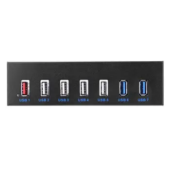 

7 Port USB 3.0 CD-ROM Drive Bay Front Panel 5Gbps USB 2.0 USB3.0 HUB with Fast Charging Expansion Bracket hab for computer