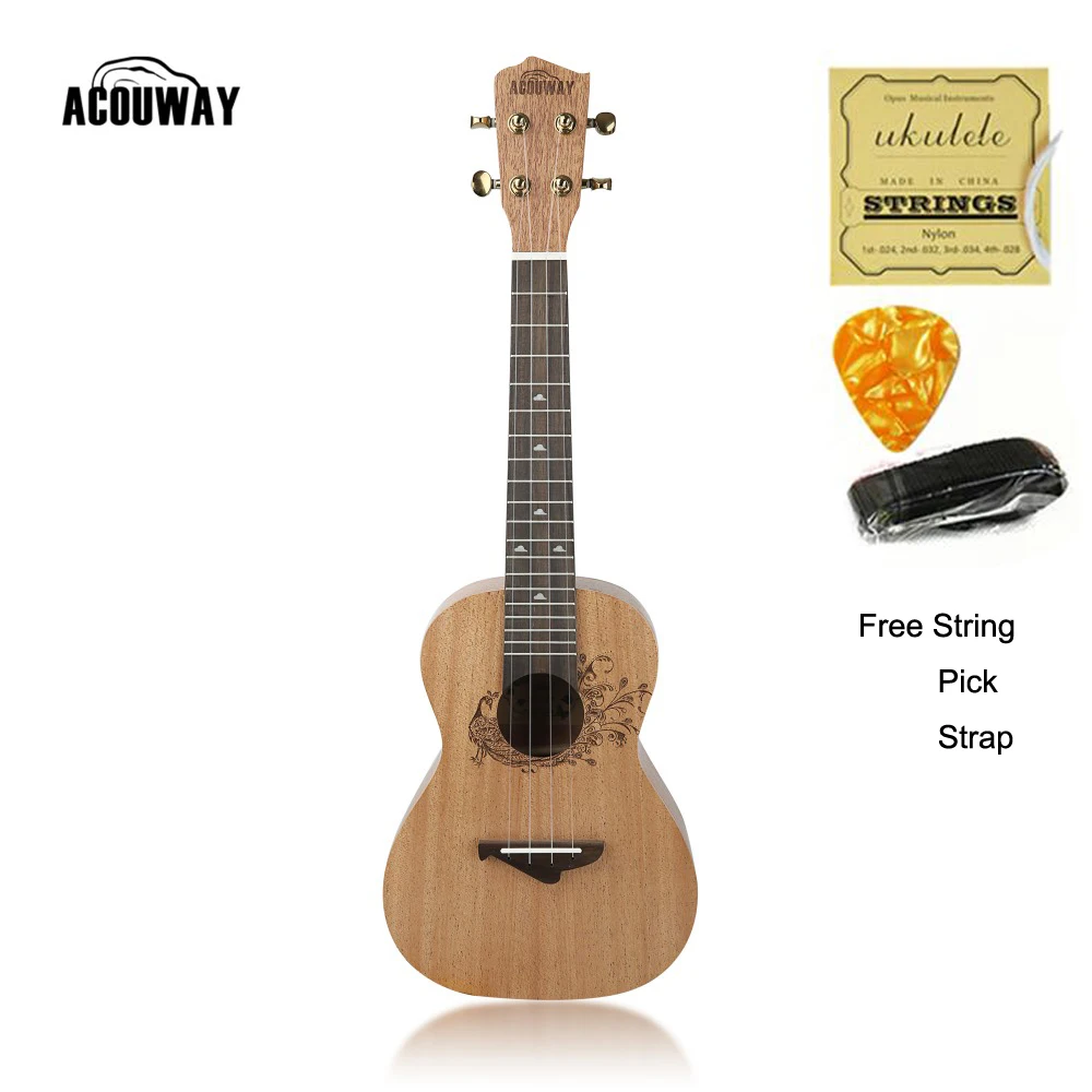 Укулеле Acouway сопрано для концерта тенора укулеле 21 23 26 дюймов из красного дерева 4