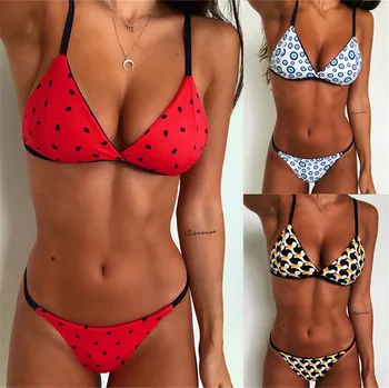 

Dot print bikinis 2019 mujer swimwear women swimsuit beach bathing suit maillot de bain femme biquini sexy brazilian bikini set
