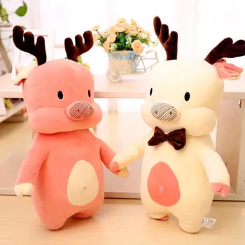 

Plush Animals Cute Elk Pig Cute Christmas Stuffed Dolls Cotton Plush Toys Baby Kids Doll Children Christmas Birthday Gift