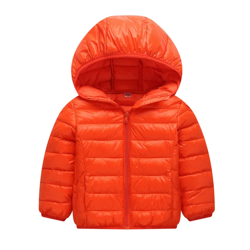Детская куртка, верхняя одежда осеннее теплое пуховое пальто с капюшоном для мальчиков и девочек парка для подростков детская зимняя куртка куртки для девочек и мальчиков - Цвет: orange