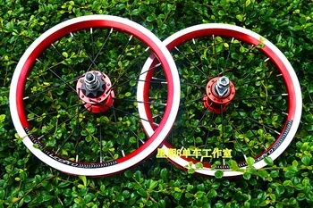 

14 inch LP four Perrin bearing wheelset 412 folding car modified single speed 9t hub CNC brakes