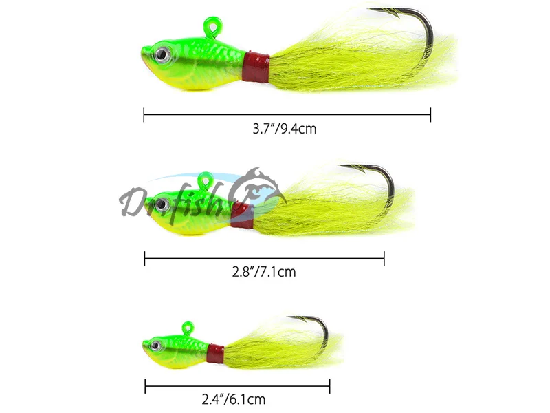 Dr. Fish Lot 3 Bucktail Jigs морские приманки морские рыболовные жесткие приманки тонущий крючок длинное литье 14 г 24 г 56 г для пресноводной рыбалки