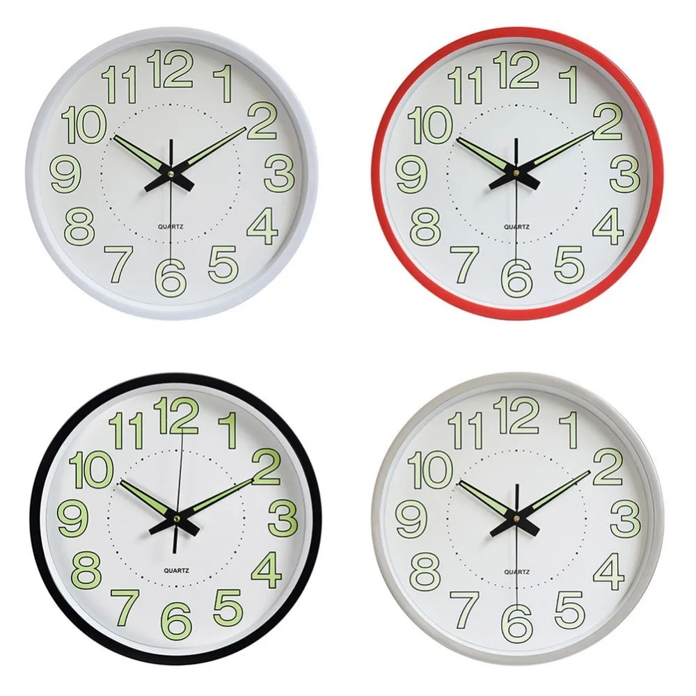 Circular Luminous Digital Wall Clock Quartz Clocks Bedroom Living Room