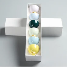 Творческие подарки! 6 шт. кунг-фу чайная чашка набор Многоцветный глазурь путешествия чайная чаша китайский фарфоровый чайный набор керамический чайный набор