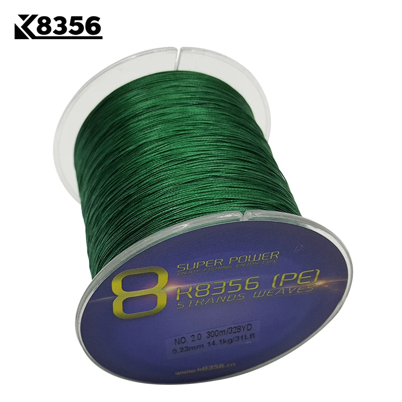 K8356 8 подставок ПЭ плетеные лески 300 м 100% PE комплексная Wire13 200LB 328 ярдов гладкой