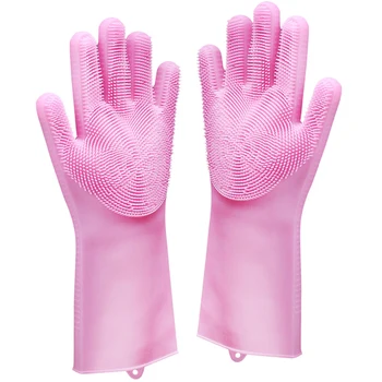 

Hot Silicone Dish Washing Gloves Scrubber Home Cleaning Car Washing Gloves M8617