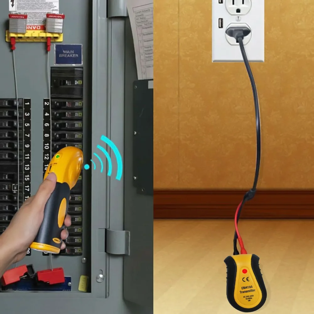 Circuit Breaker Finders EM419A 110V 220V Socket Tester Electric Wire Detector Professional Electricity Tools At 50~60Hz 3