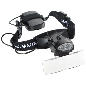 

5 Lens LED Light Lamp Loop Head Headband Magnifier Magnifying Glass Loupe 1-3.5X