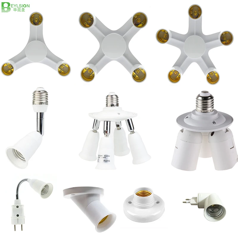 

BEYLSION 1 In 1/3 In 1/ 4 In 1 EU US Plug Extend E27 to E27 Socket Base Splitter LED Light Lamp Bulb Adjustable Adapter Holder