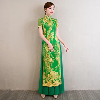 

Modern Chinese Wedding Gowns Traditional Qipao Cheongsam Design Evening Dress Embroidery Dresses Vestido Oriental Plus Size 4XL