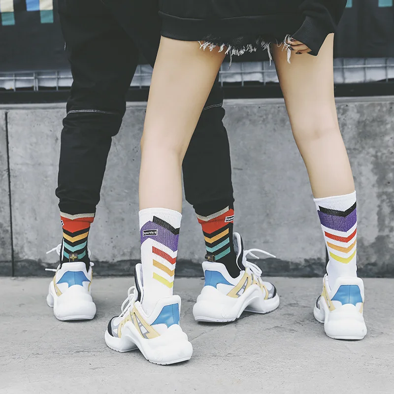 Креативные носки уличная хип хоп VVV Harajuku хлопковые пары для мужчин и женщин