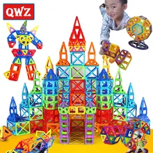 QWZ – Mini ensemble de Construction magnétique de styliste, 184 à 110 pièces, blocs magnétiques, jouets éducatifs pour enfants, cadeau