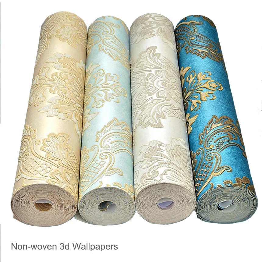 Deep Embossed 3D Brick Wall Paper Modern Vintage Modern Damask Feature