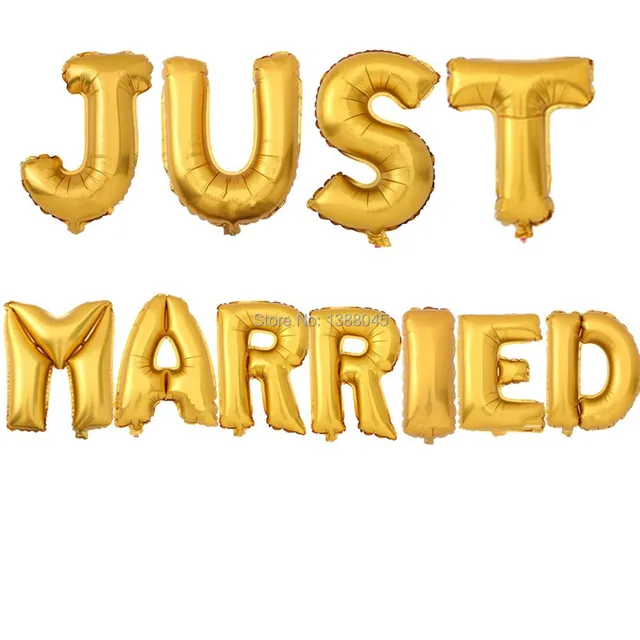 11pcs Lot Gold Silver Just Married Foil Balloons Wedding Party 11pcs Lot Gold Silver Just Married Foil Balloons Wedding Party Decoration Marriage Banner Love Valentine S