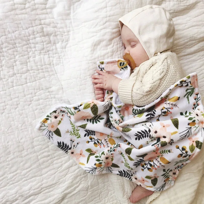 

Flower Blanket 1PCS Muslin 100% Cotton Baby Swaddles Soft Newborn Blankets Bath Gauze Infant Wrap Sleepsack Stroller Cover