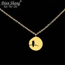 Minimalism Bird on Branch Charm Necklaces & Pendants Women Boho Jewelry 2017 Collier Femme Stainless Steel Bridesmaids Gifts Bff