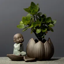 Креативный монах дзен фиолетовая глина гидропоники суккуленты цветочный горшок керамическая ваза для цветов маленькие украшения Декор для гостиной