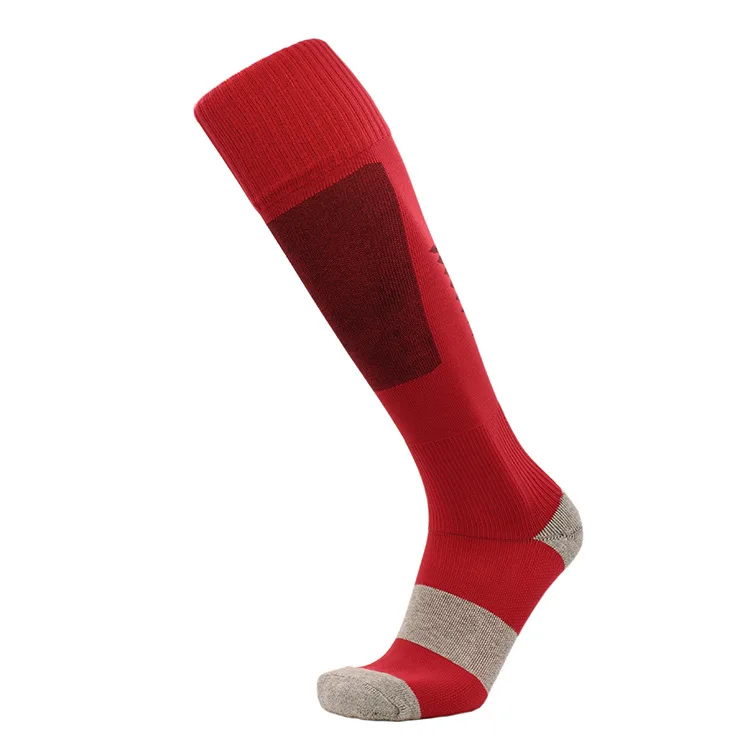Brothock полотенце с изображением футбольного мяча носки конец длинной пробки скольжения любого цвета спортивные носки завод прямой хлопок нейлон футбольные носки - Цвет: Red dates