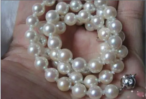 

FREE SHIPPING>>>@@ AS4230 STUNNING 9-10MM NATURAL SOUTH SEA GENUIN WHITE PEARL NECKLACE PERFECT AAA