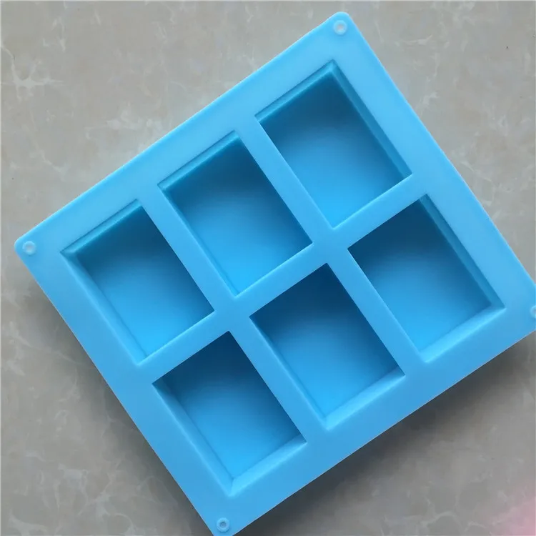 Wholesale 6 Rectangle soap silicone mold hand Cake soap Making Silicon