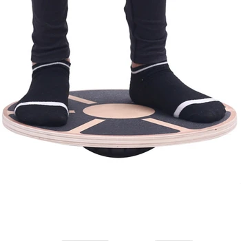 

Yoga Wooden Wobble Balance Board Exercise Balance Stability Trainer Non-Slip Fitness Disc Gym Waist Core Strength Training Plate
