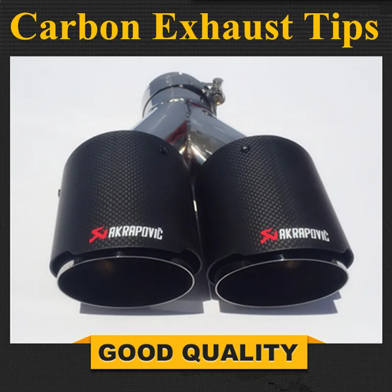 

Inlet 2.5" Outlet 3.5" Stainless car matte Carbon Fiber Car Exhaust Tip tailpipe car-styling exhaust car muffler tip Akrapovic
