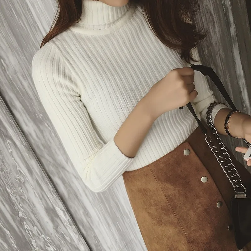 Fashion Turtleneck Warm Women Sweater Autumn Winter Knitted Femme Pull High Elasticity Soft Female Pullovers Basis Sweaters Fashion Turtleneck Warm Women Sweater Autumn Winter Knitted Femme Pull High Elasticity Soft Female Pullovers Basis Sweaters