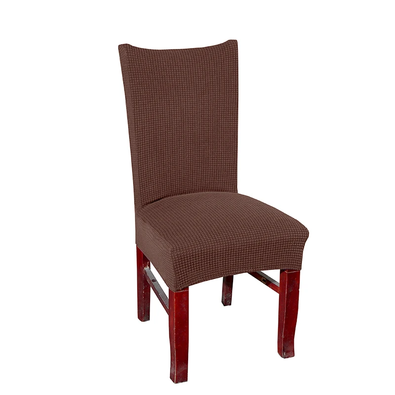 Жаккардовые чехлы для стульев, тянущиеся чехлы для стульев, моющиеся Защитные чехлы для обедов, чехлы для гостиничного банкета, домашнего декора - Цвет: Dark Coffee
