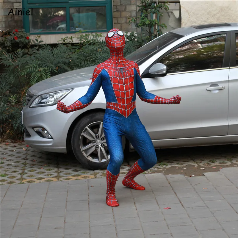 Вдали от дома косплей Raimi паук Гибридный костюм маска Zentai боди комбинезоны Хэллоуин для детей и взрослых