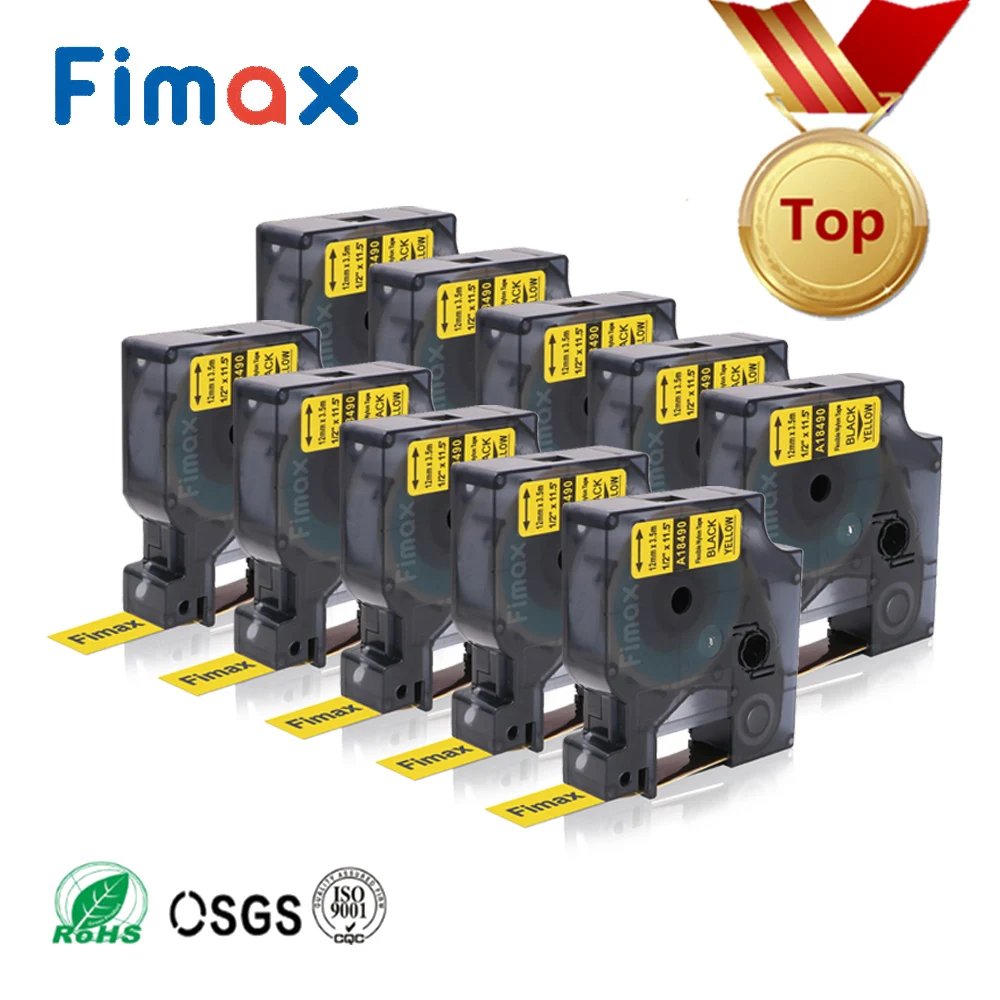 

Fimax 10 Pcs 3 Size 18490 18488 Compatible for Dymo Rhino Flexible Nylon Label Tape 18489 18491 1734524 1734525 DYMO IND Label