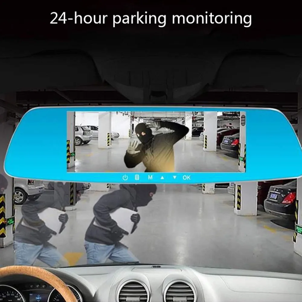 

7 Inch 1080p Dual Car Rearview Mirror Car Dvr Full Hd 1080p Recorder