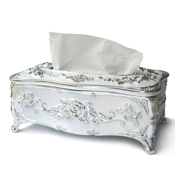 

Gold Sliver European Tissue Box Dispenser for Napkins Acrylic Desktop Paper Storage Box Tissue Napkin Home Decoration LZM016