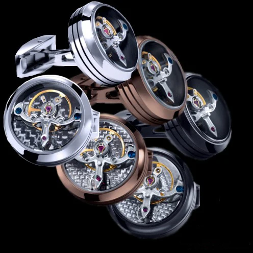 

Free shipping Cufflinks Movement 3 colors option watch design rose gold plating hotsale copper cufflinks whoelsale&retail
