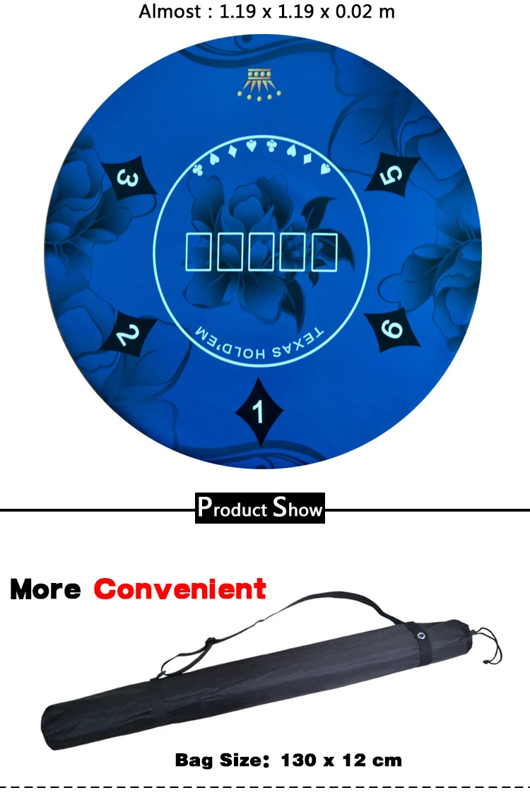 1,2 м синий Техасский Холдем скатерть для покера резиновый Настольный коврик с цветочным узором казино настольные игры Аксессуары для покера