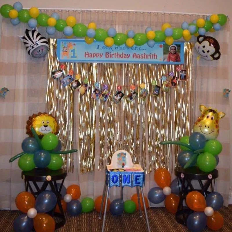 6pcs Animal Balloon Zoo Safari Jungle Theme Kid First 1st Birthday