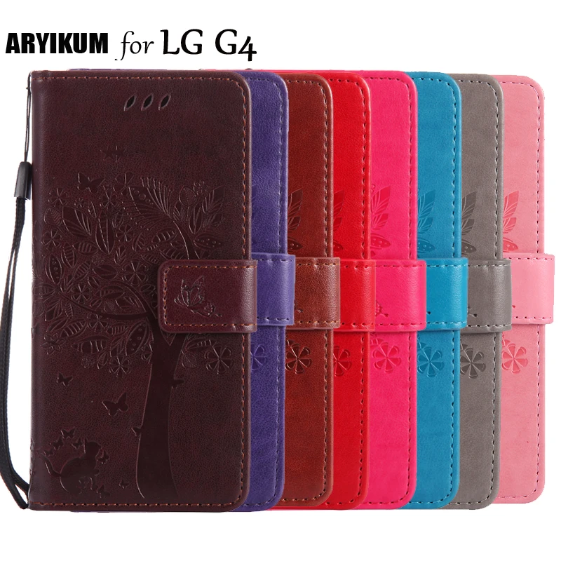 

ARYIKUM 3D Relief Cat Tree Pattern Case For LG G4 G 4 PU Leather Wallet Flip Stand Cover For LG4 / LGG4 Case with Card Holder