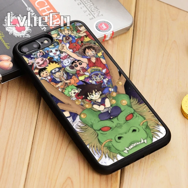 

LvheCn Dragon Ball Naruto One Piece Digimon Phone Case Cover For iPhone 5 5s SE 6 6s 7 8 X Samsung Galaxy S6 S7 edge S8 S9 plus