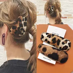 Haimeikang модные аксессуары для волос леопардовая замша мохер заколки для волос шпилька для женщин водослива Большой BB зажимы для волос