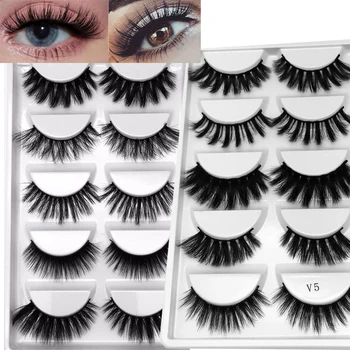 

NEW 1/3/5 Pairs Mix 3D Soft Mink Hair False Eyelashes Handmade Wispy Fluffy Long Lashes Natural Eye Makeup Tools Faux Eye Lashes