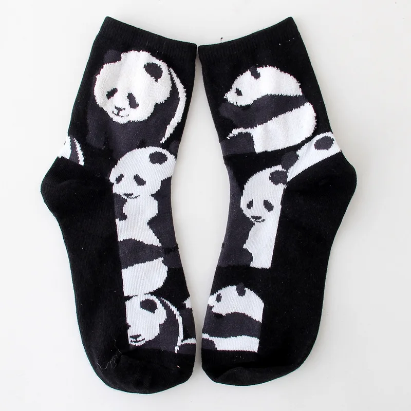 Новинка года; сезон осень-зима; женские носки с рисунками; красивый жаккард; носки с изображением пингвина и панды